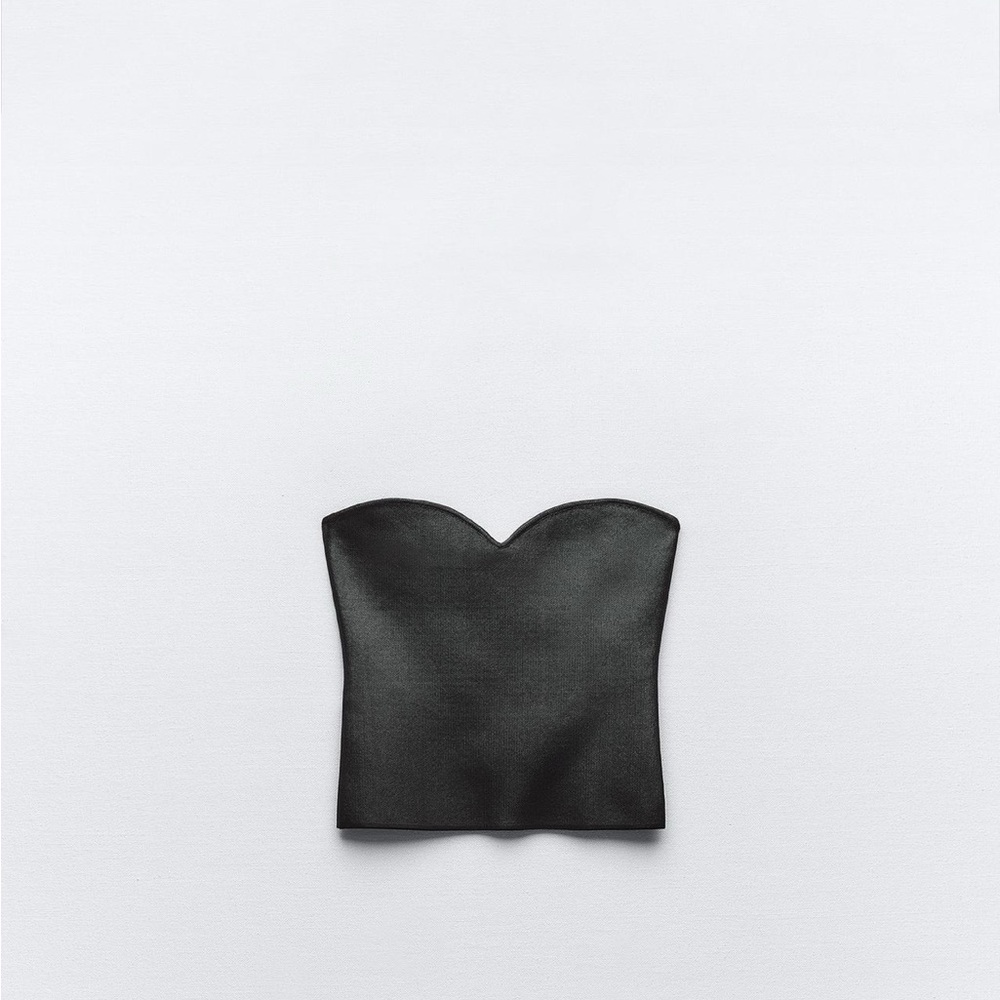Two Black and Silver Bustier Top